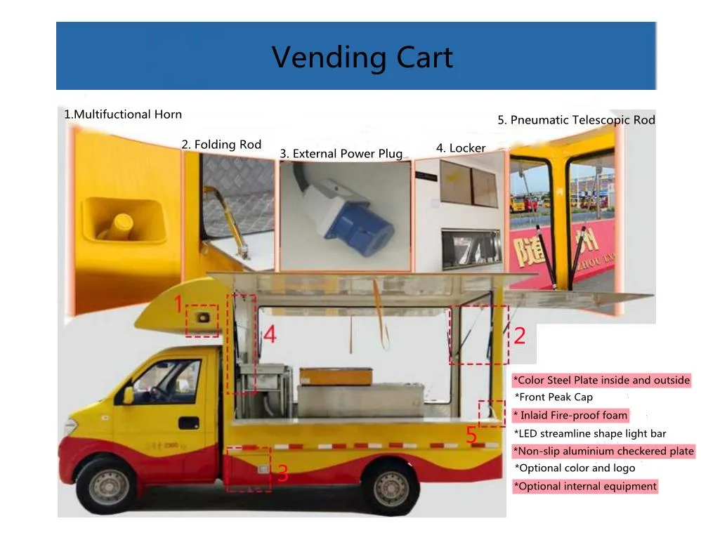 Hot Sale Foton Street Mobile Shop Vending Car